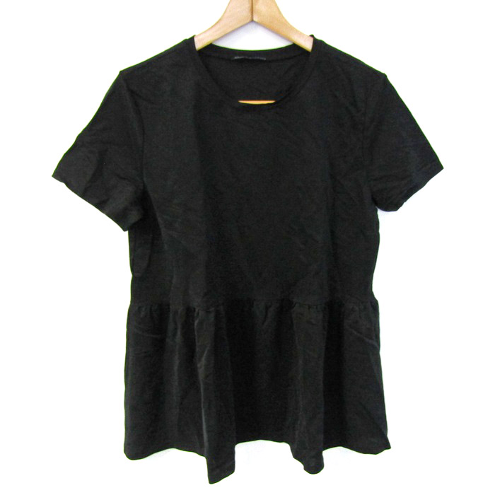 【新品未使用】【完売品】ZARA ザラ ペプラムリボントップス　ブラックXS 完売品ZARA ぺプラムリボントップス XS新品タグ付き ブラック