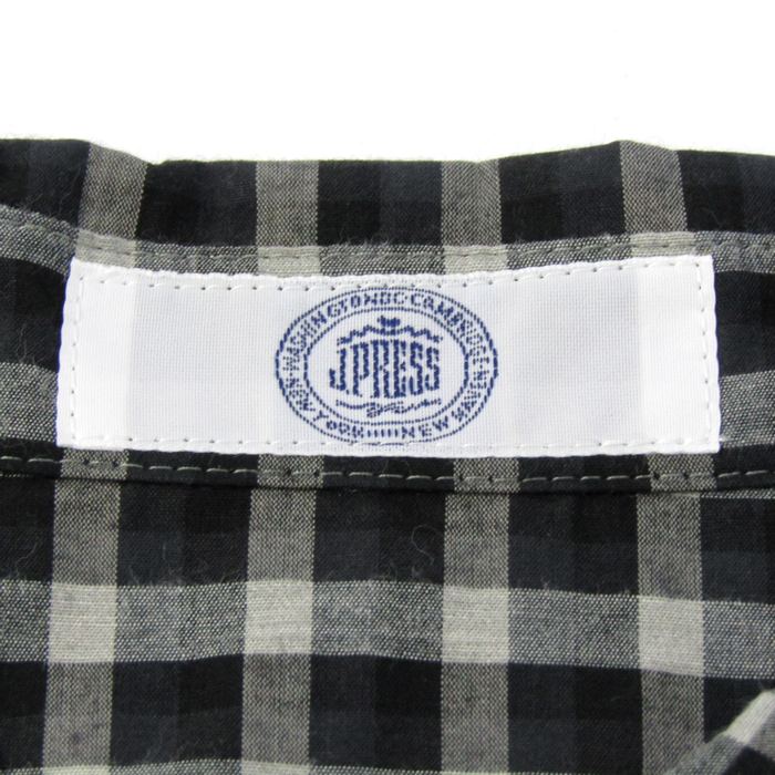ジェイプレス 長袖シャツ ギンガムチェック トップス レディース 9サイズ ブラック×グレー系 J.PRESS ジェイプレス 長袖シャツ ギンガムチェック トップス レディース