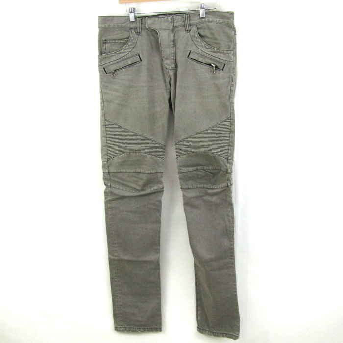 バルマン バイカー デニム パンツ