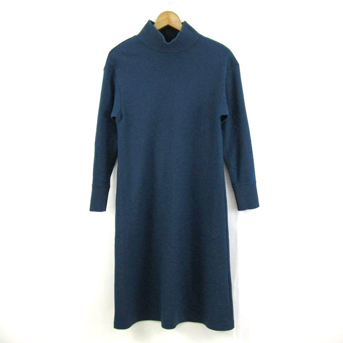 アンタイトル ニットワンピース トップス ロング丈 ハイネック 日本製