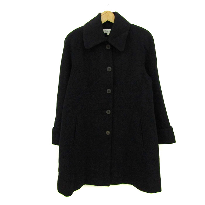美品 カルバンクライン チェスターコート BLACK サイズ40 カルバンクライン チェスターコート ウール アウター 記名有