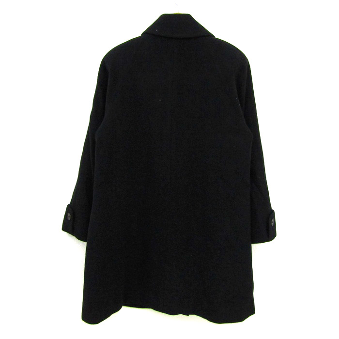 美品 カルバンクライン チェスターコート BLACK サイズ40 CALVIN KLEIN (カルバンクライン) ウール混 シングル チェスターコート