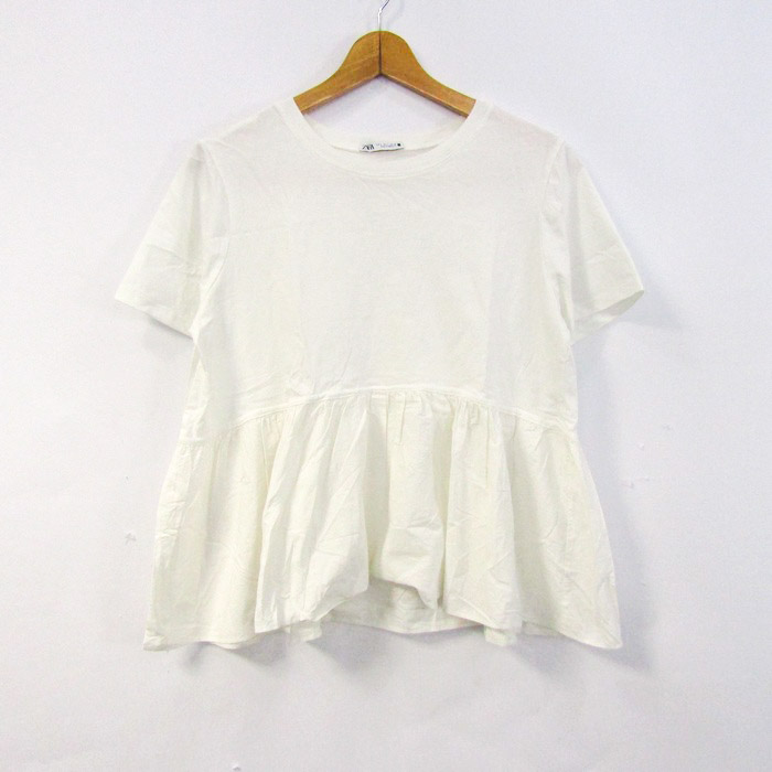 ZARA ザラ ペプラムトップス ホワイトカラー L ZARA ペプラムリボントップス ホワイト 【新品】L - メルカリ