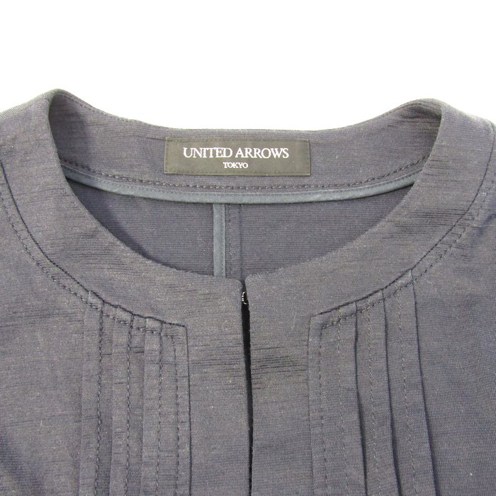 ユナイテッドアローズ　リネンノーカラージャケット　ベージュ　36 UNITED ARROWS ノーカラージャケット サイズ36 ベージュ｜Yahoo