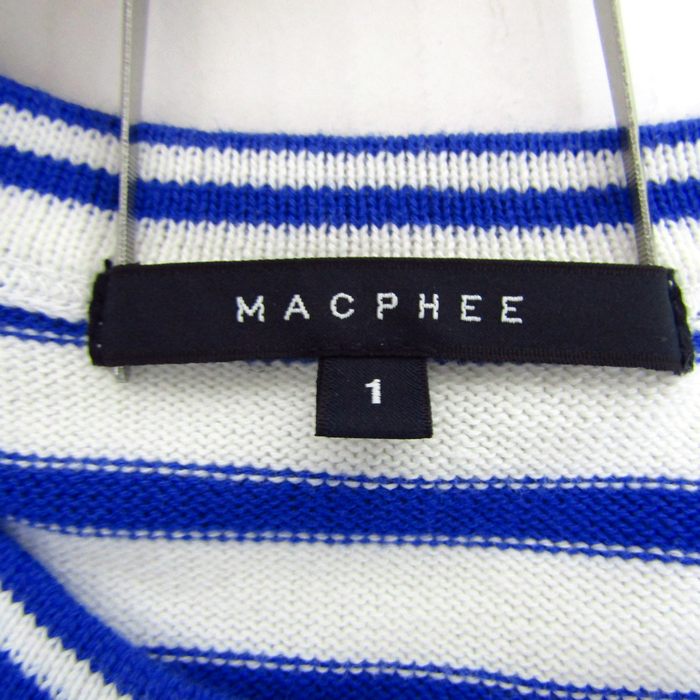 MACPHEE - マカフィー 長袖Ｔシャツ トップス ボーダー柄 トゥモローランド レディース 1サイズ 白×青 MACPHEE マカフィー 長袖Tシャツ トップス ボーダー柄 トゥモローランド