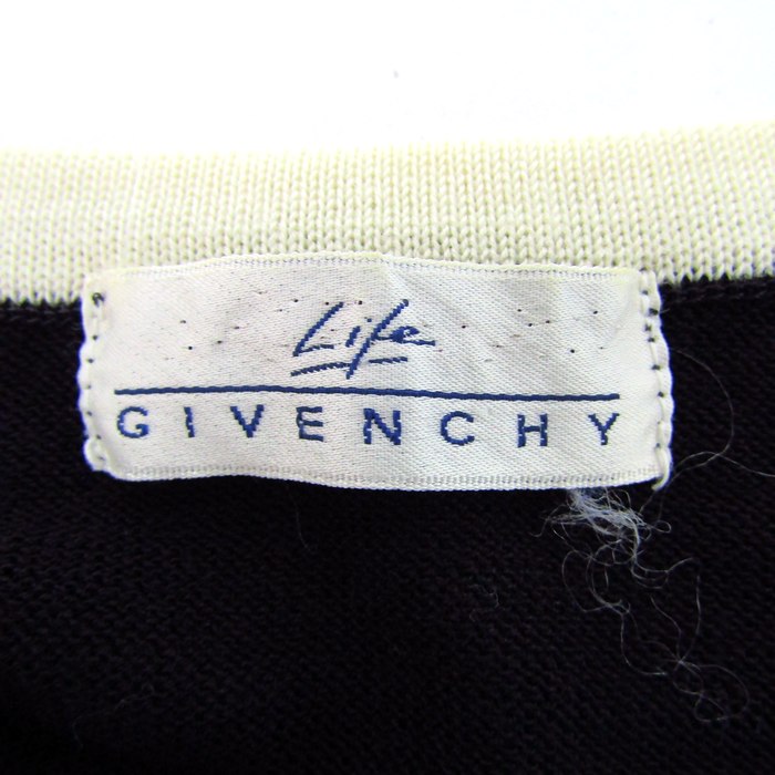 GIVENCHY - ジバンシィ ニット トップス 長袖 セーター ロゴ レディース 9サイズ 黒×ベージュ GIVENCHY ジバンシィ ニット トップス 長袖 セーター ロゴ レディース 9