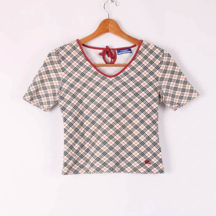 正規品 Burberry レディース チェック tシャツ XXS