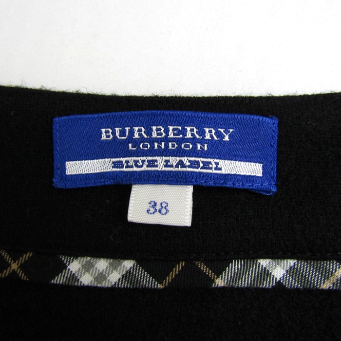 バーバリーロンドンブルーレーベル 長袖Ｔシャツ トップス ロゴT ウール レディース 38サイズ 黒 BURBERRY LONDON BLUE LABEL バーバリーロンドンブルーレーベル 長袖Tシャツ トップス ロゴT