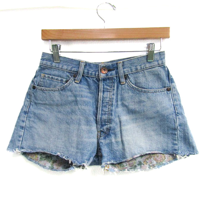 在庫限り】MOUSSY ショートパンツ ミニ デニム ブルー ダメージ