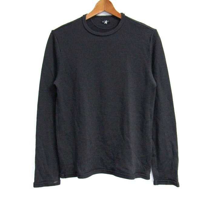 アルマーニジーンズ ニット セーター 長袖 コットン100% ブランド イタリア製 レディース Lサイズ グレー系 ARMANI JEANS アルマーニジーンズ ニット セーター 長袖 コットン100