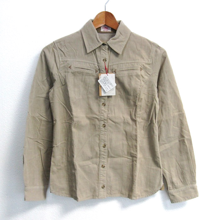 ジェイプレスレッドレーベル 長袖コーデュロイシャツ エルボーパッチ トップス レディース 9サイズ ベージュ系 J.PRESS RED LABEL ジェイプレスレッドレーベル 長袖コーデュロイシャツ エルボー