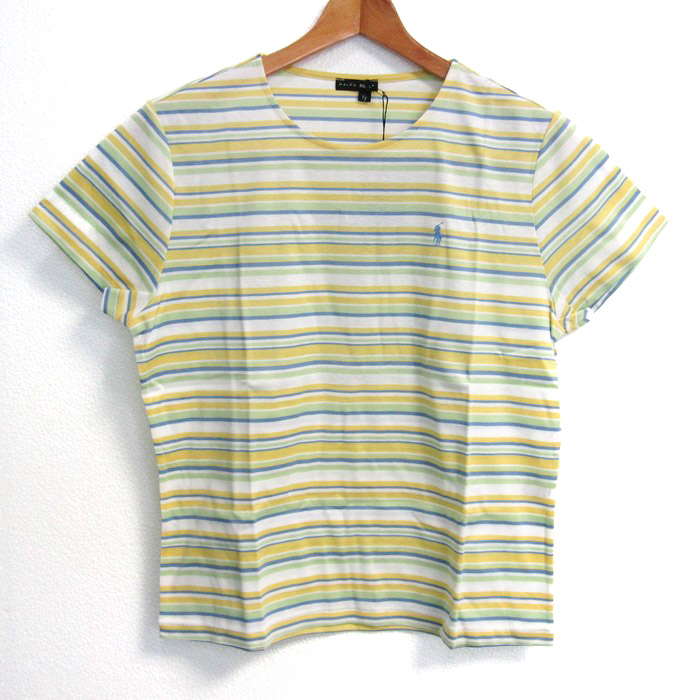 Ralph Lauren - ラルフローレン 半袖Ｔシャツ クルーネック ボーダー ポニーロゴ トップス レディース 7fサイズ イエロー RALPH LAUREN ラルフローレン 半袖Tシャツ クルーネック ボーダー ポニーロゴ