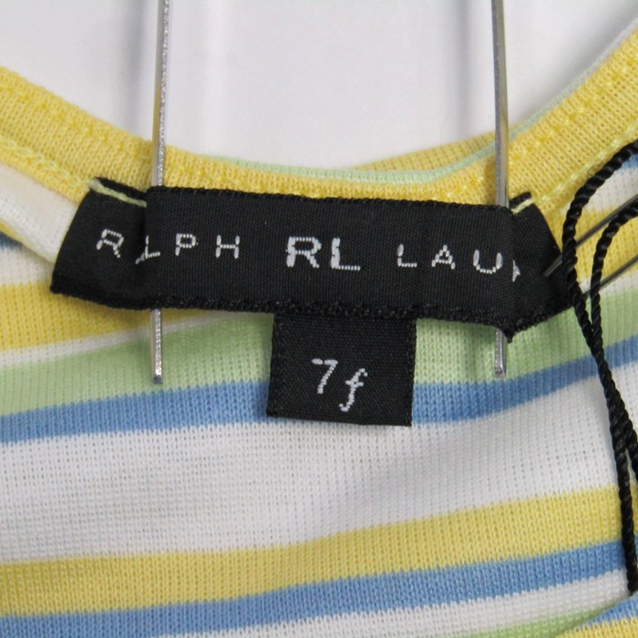 Ralph Lauren - ラルフローレン 半袖Ｔシャツ クルーネック ボーダー ポニーロゴ トップス レディース 7fサイズ イエロー RALPH LAUREN ラルフローレン 半袖Tシャツ クルーネック ボーダー ポニーロゴ