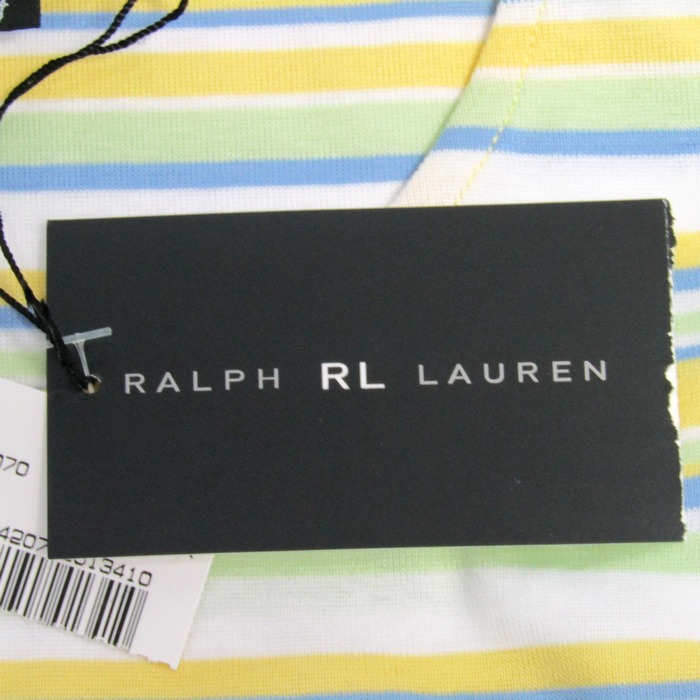 Ralph Lauren - ラルフローレン 半袖Ｔシャツ クルーネック ボーダー ポニーロゴ トップス レディース 7fサイズ イエロー RALPH LAUREN ラルフローレン 半袖Tシャツ クルーネック ボーダー ポニーロゴ