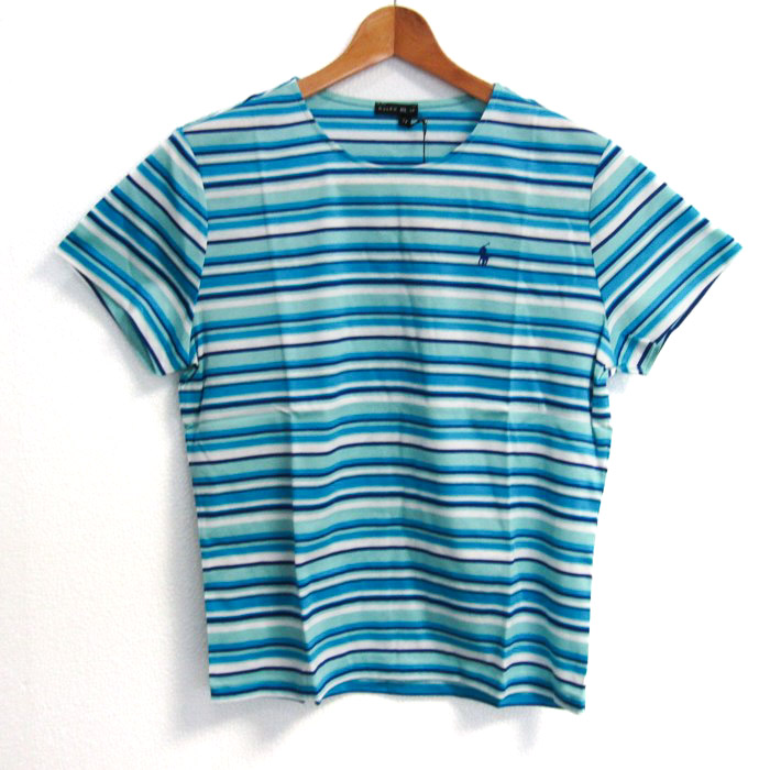 Ralph Lauren - ラルフローレン 半袖Ｔシャツ クルーネック ボーダー ポニーロゴ トップス レディース 7fサイズ イエロー RALPH LAUREN ラルフローレン 半袖Tシャツ クルーネック ボーダー ポニーロゴ