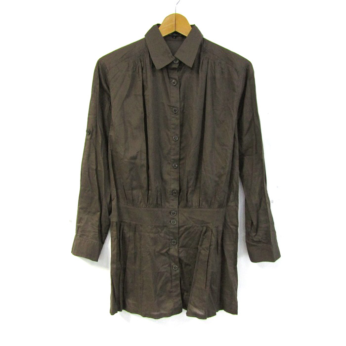 23区 長袖シャツ カラーシャツ トップス コットン100% レディース 38サイズ チャコール系 23ku 23区 長袖シャツ カラーシャツ トップス コットン100