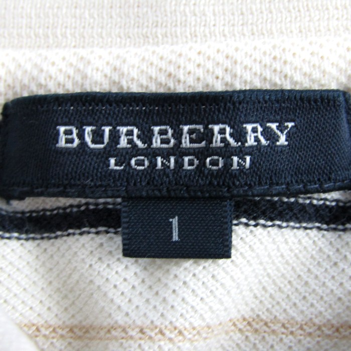 BURBERRY - バーバリー ポロシャツ 半袖 ボーダー ゴルフ スポーツウエア トップス レディース 1サイズ ホワイト系 BURBERRY バーバリー ポロシャツ 半袖 ボーダー ゴルフ スポーツウエア