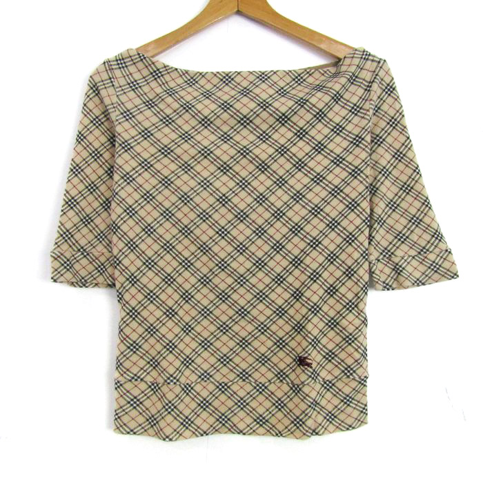 【美品】バーバリーブルーレーベル Tシャツ トップス ノバチェック 38 半袖 バーバリーブルーレーベル 半袖Tシャツ チェック柄 カットソー