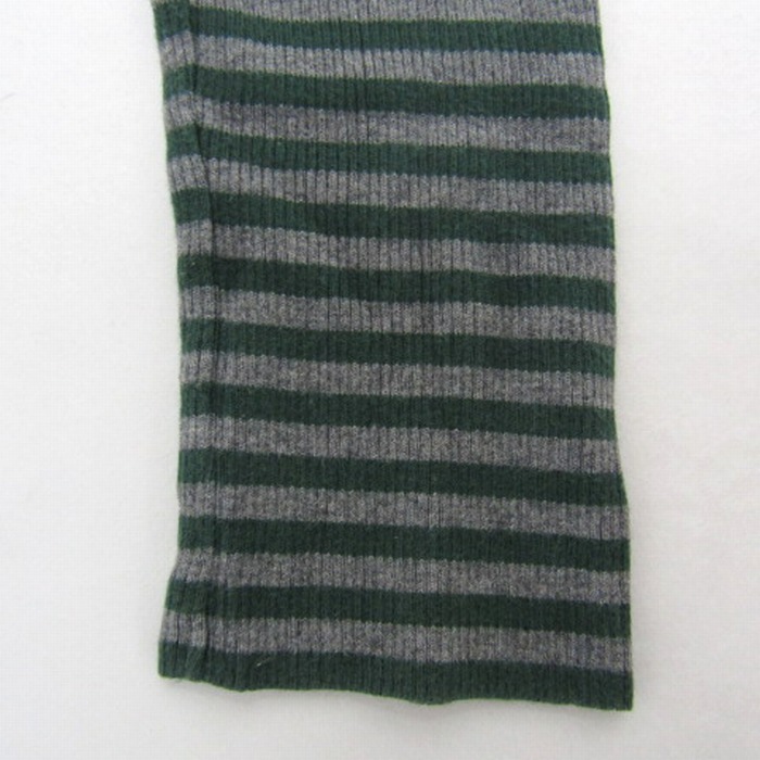 ニジュウサンク ニットワンピース 長袖 Vネック ボーダー トップス  