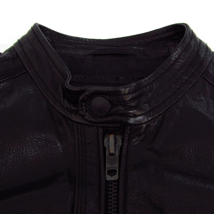 DIESEL ブラック ライダースジャケット　XS ディーゼル ライダースジャケット レザーブルゾン 本革 レザー
