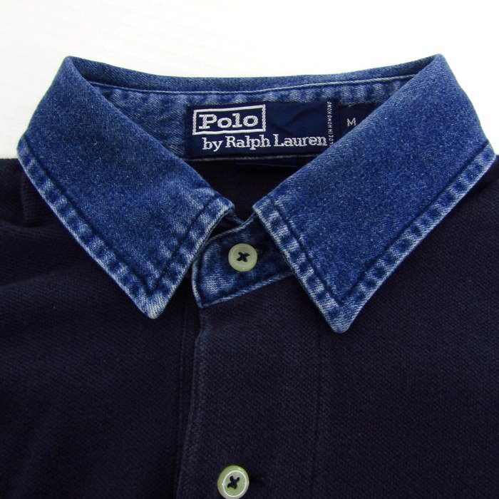 未使用Polo Ralph Lauren ネイビー 長袖シャツ L 90s Polo Ralph Lauren 