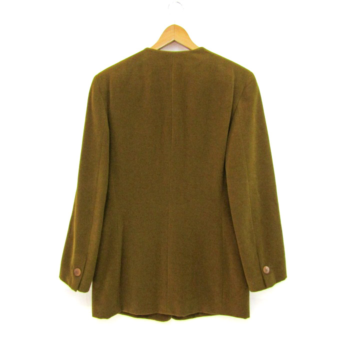 ジョルジオアルマーニ ノーカラージャケット ウール混 シルク混 42 L