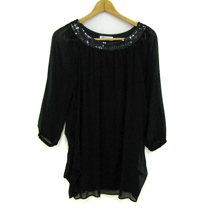 エミリオプッチ チュニック シャツ トップス 半袖Tシャツ イタリア製 レディース USA4サイズ ブラック Emilio Pucci エミリオプッチ チュニック シャツ トップス 半袖Tシャツ