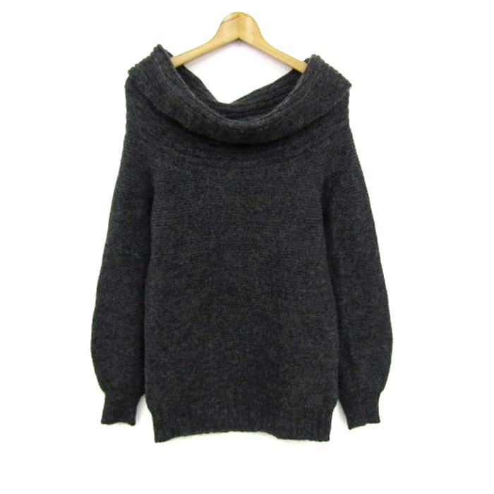 A.P.C. グレー リブニット 長袖 A.P.C. 霜降りグレー ウールニット