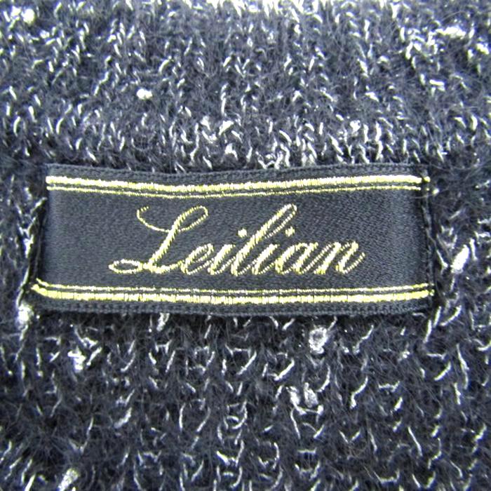 レリアン カーディガン 長袖 ウール混 ブランド トップス 黒 レディース Fサイズ ブラック系 Leilian leilian - レリアン カーディガン 長袖 ウール混 ブランド