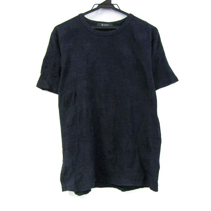 nano BASE ナノユニバース 半袖カットソー Tシャツ 水色 青 メンズ ナノベース 半袖Ｔシャツ トップス 無地 コットンT ナノユニバース