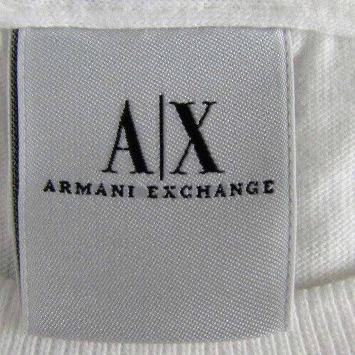 アルマーニエクスチェンジ 半袖Ｔシャツ トップス コットンT USA製 レディース XSサイズ 水色×白 ARMANI EXCHANGE アルマーニエクスチェンジ 半袖Tシャツ トップス コットンT USA