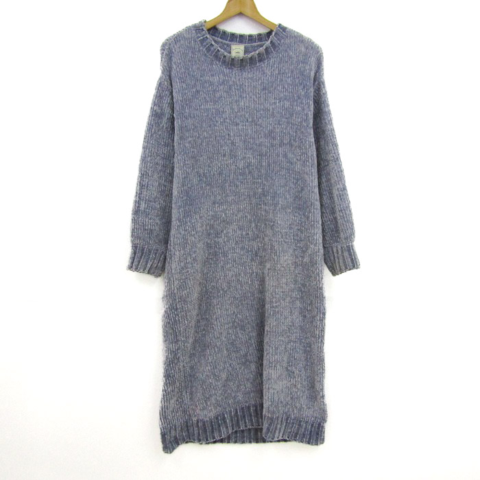 ジェラートピケ ニットワンピース ロングワンピ 長袖 ルームウエア
