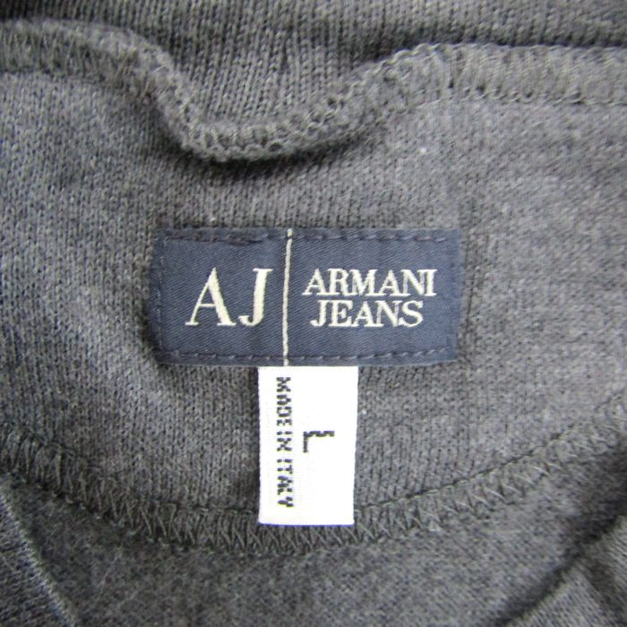 VTG 90s Armani Jeans Double Striped Wool Loop Collar