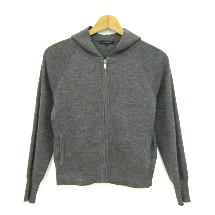 美品 BURBERRY LONDON バーバリー ニットスリーブ 2WAY フーデッド ジャケット パーカー 38 ブラック レディース 古着 中古 BURBERRY - 美品 BURBERRY LONDON バーバリー ニットスリーブ
