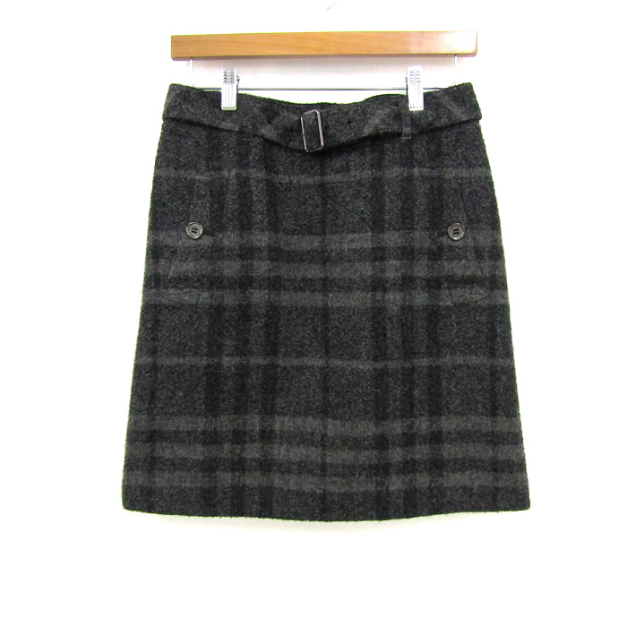 BURBERRYバーバリーロンドンのウールチェックスカート40 バーバリーロンドン スカート チェック柄 ウール混 ボトムス