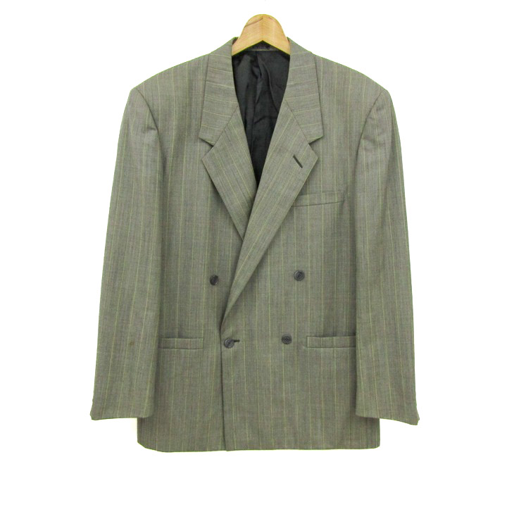 GIANNI VERSACE ジャンニヴェルサーチ テーラード　ジャケット　シングル3つボタン　カシミヤ混 メンズ 50 ブラック 中古