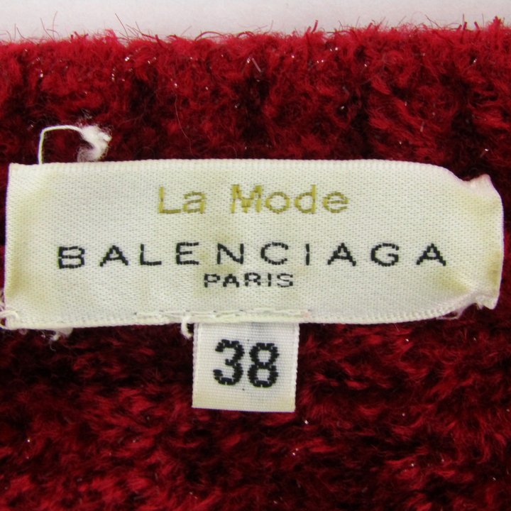 バレンシアガ カーディガン 長袖 ブランド トップス 日本製 赤 レディース Mサイズ レッド BALENCIAGA バレンシアガ カーディガン 長袖 ブランド トップス 日本製 赤