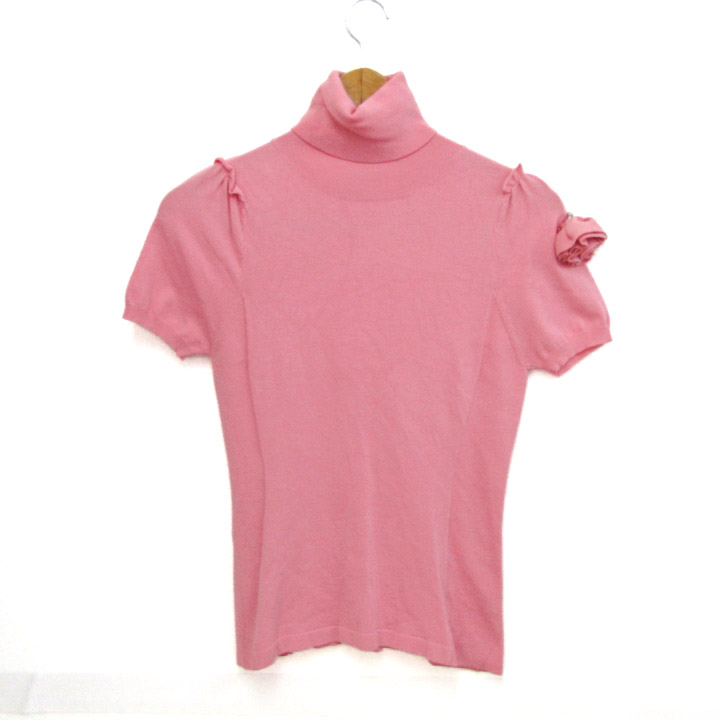 中古・古着通販】courreges (クレージュ) ロゴ刺繍半袖ニット