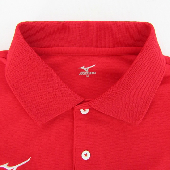 ミズノ ポロシャツ 半袖 スポーツウエア トップス 赤 メンズ Mサイズ