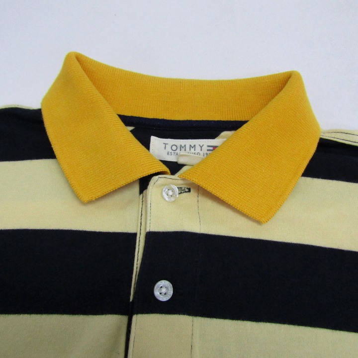 トミーヒルフィガー 100％コットン ポロシャツ (L) ネイビー ゴルフにも！ トミーヒルフィガー ポロシャツ 半袖 コットン100% ブランド トップス