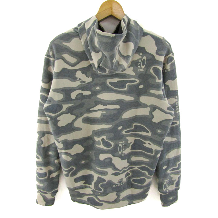 オークリー★中綿 ジップアップ パーカー 裏起毛 グリーン カモ柄 Mサイズ オークリー☆中綿 ジップアップ パーカー 裏起毛 グリーン カモ柄 M