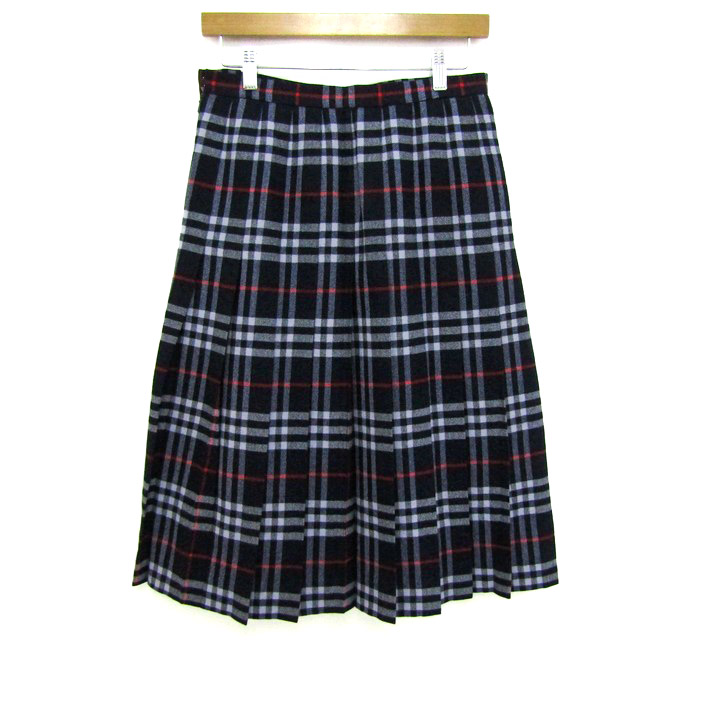 バーバリーズ プリーツスカート ボトムス チェック柄 ミディ丈 英国製