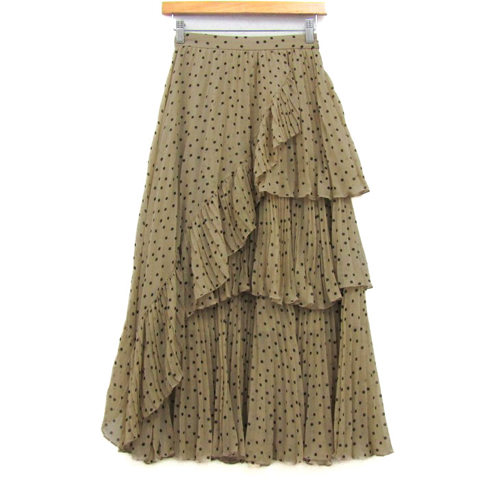 スナイデル ロングスカート ボトムス ティアードフレア ドット柄  