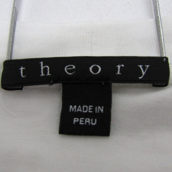 セオリー 半袖Ｔシャツ トップス Uネック コットンストレッチ レディース Sサイズ ホワイト theory セオリー 半袖Tシャツ トップス Uネック コットンストレッチ