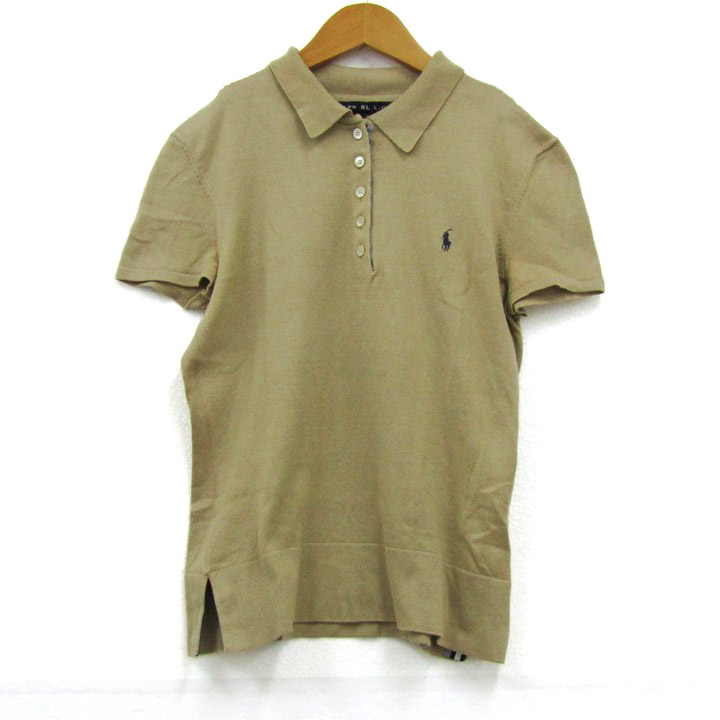 ローレンラルフローレン　レディース　半袖　ニット　ポロシャツ　アイボリー　S POLO RALPH LAUREN - ラルフローレン レディース ニット