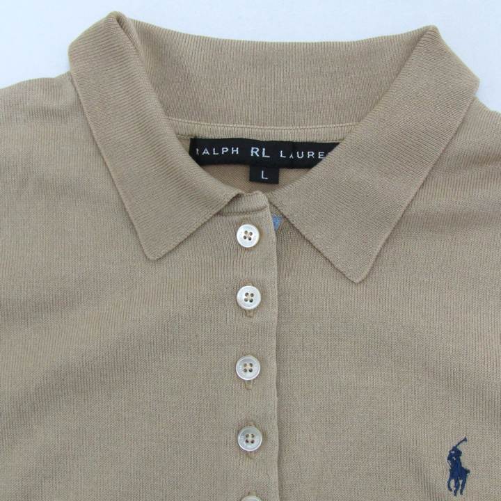 POLO RALPH LAUREN ニット半袖　ベージュ POLOラルフローレンサマーニット ベージュ色半袖ケーブルニット