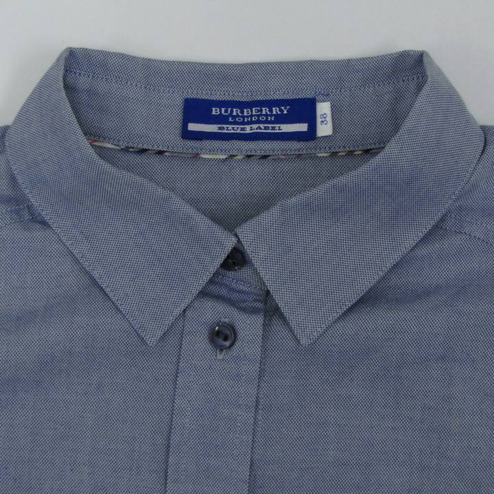 バーバリーブルーレーベル 半袖シャツ ホースマーク トップス レディース 38サイズ ブルー系 BURBERRY BLUE LABEL バーバリーブルーレーベル 半袖シャツ ホースマーク トップス