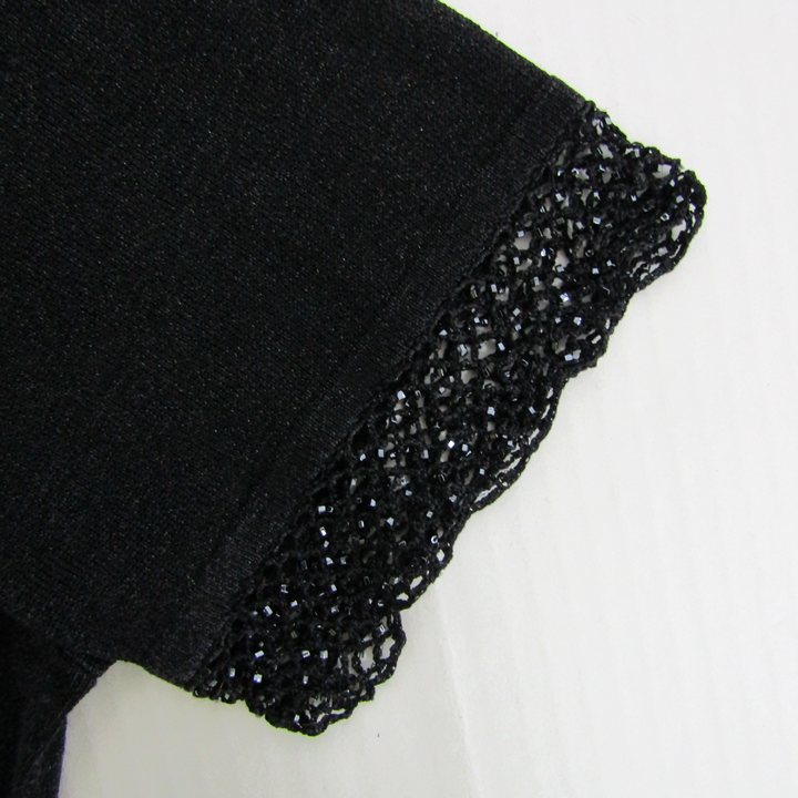 新品タグ付き【レリアン】ラメ入り刺繍 チュニック カットソー 黒 9 店舗人気】チュニックブラウス【プラス企画】|レリアン プラスハウス