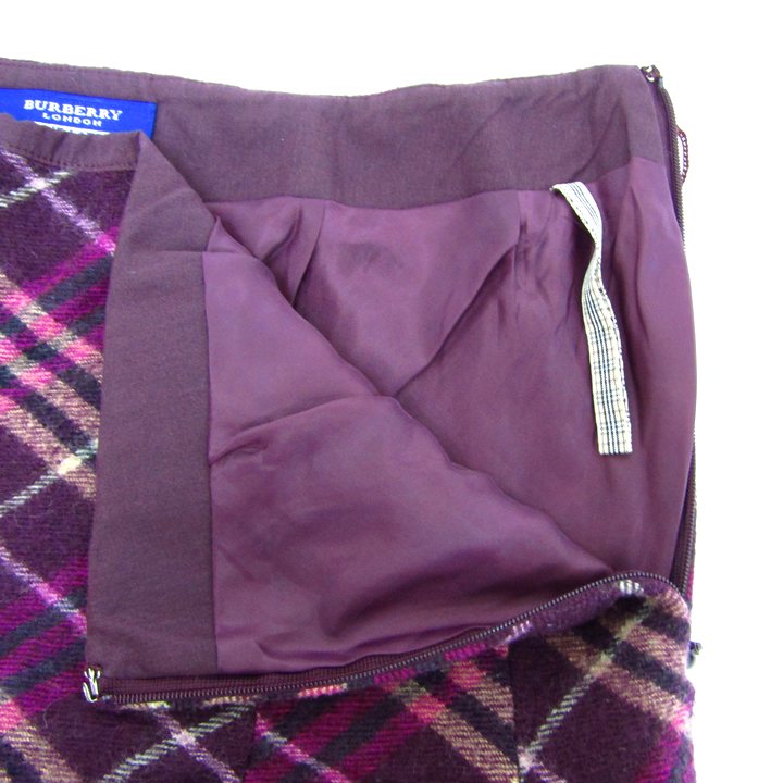 【美品✨】バーバリーロンドン　シルク100% チェック　ワンピース　リボン　絹 バーバリーロンドン シルク100% チェック ワンピース リボン 絹