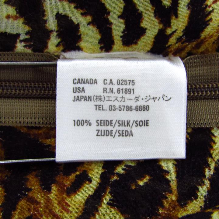 エスカーダ カットソー シャツ トップス ノースリーブ レオパード柄 シルク レディース 34サイズ ヒョウ柄 ESCADA ESCADA - エスカーダ カットソー シャツ トップス ノースリーブ
